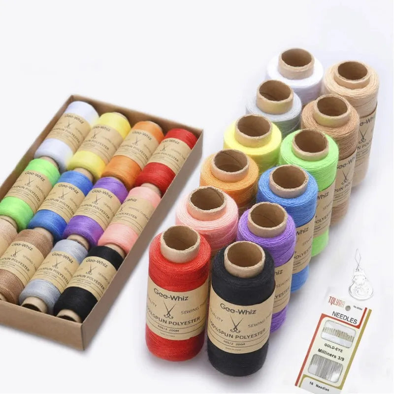12er Set Nähgarn aus Polyester Baumwolle für vielseitige Projekte