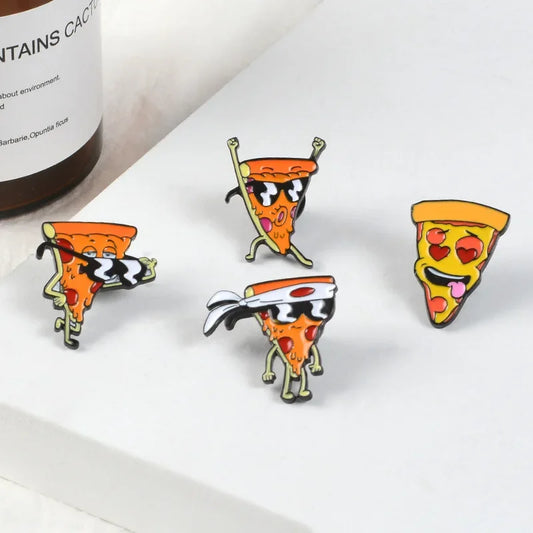 Lustige Pizza Mann Emaille Pin Brosche für Kleidung & Taschen