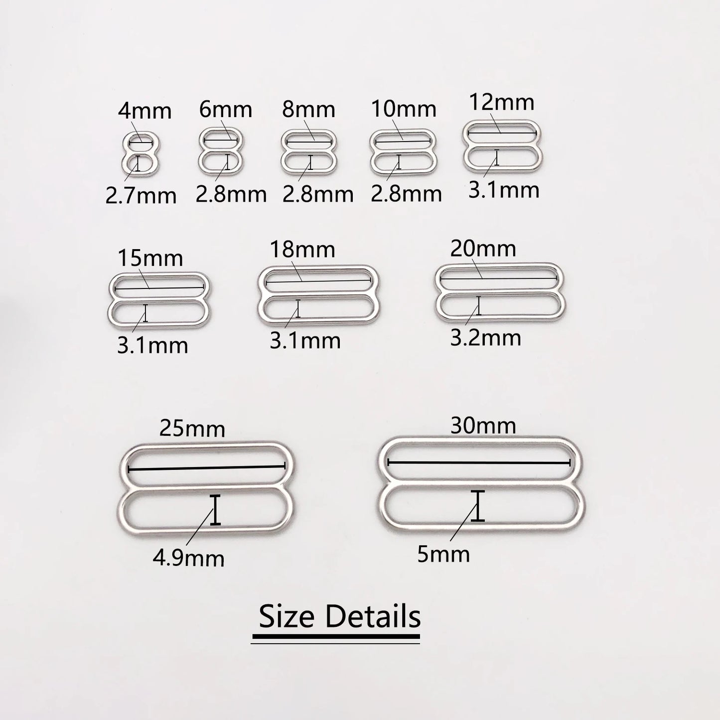 Vielseitige Metall Ringe und Schnallen für DIY Unterwäsche und Badeanzüge