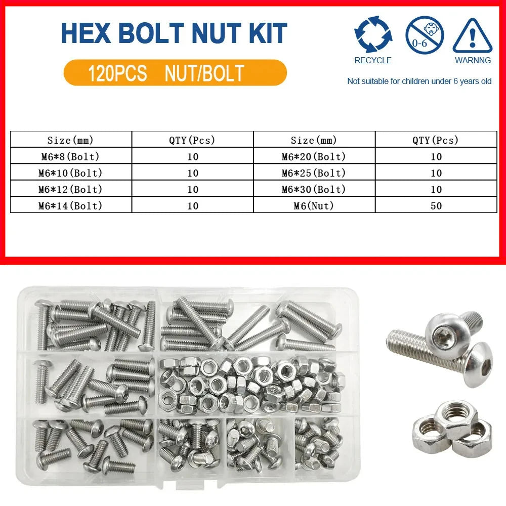 Edelstahl Sechskantmutter und Schrauben Set für vielseitigen Einsatz