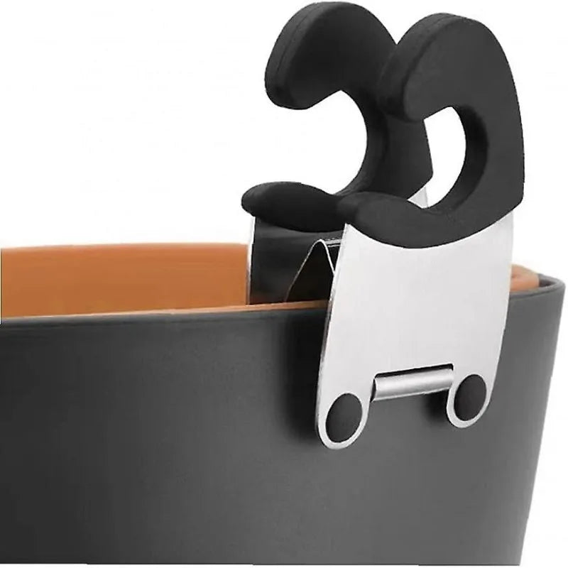 Edelstahl Löffelhalter Clip hitzebeständig mit Silikon für Küchenutensilien