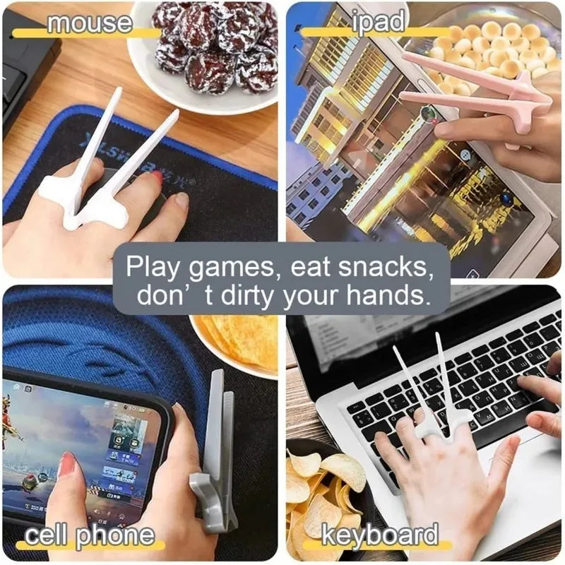 Finger Stäbchen Kunststoff Snack Halter für sauberes Essen 1 bis 4 Stück