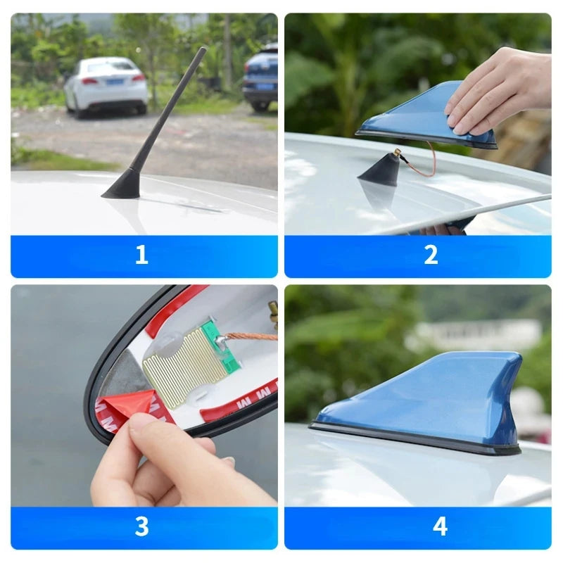 Universal Shark Fin Autoantenne – wetterfest, starkes FM/AM Signal, einfache Montage