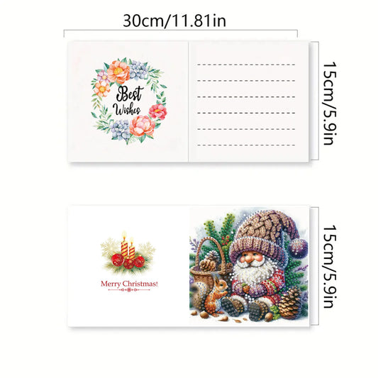 DIY Zwerge Diamant Malerei Weihnachtskarten Set – 6 Stück