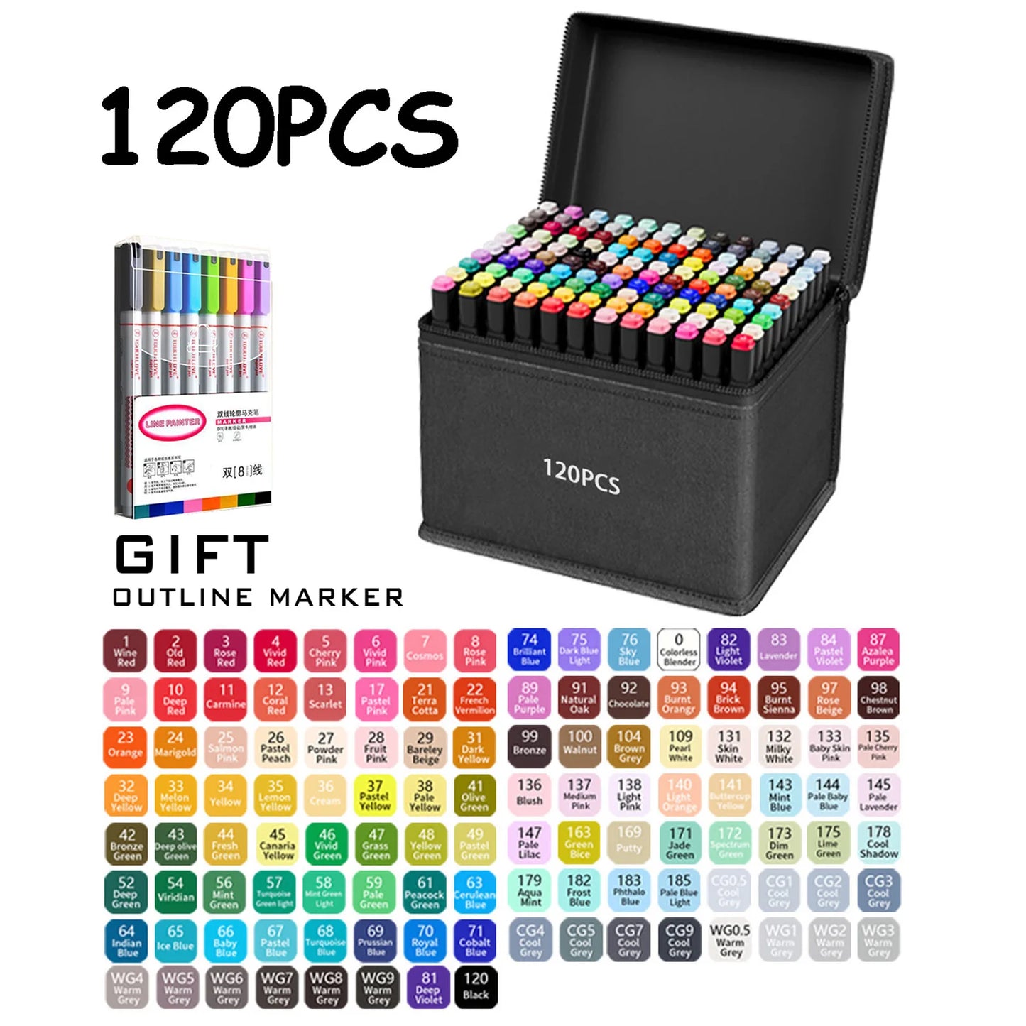 Doppelspitze Permanent Art Marker Set – 120 Farben für Zeichenkunst
