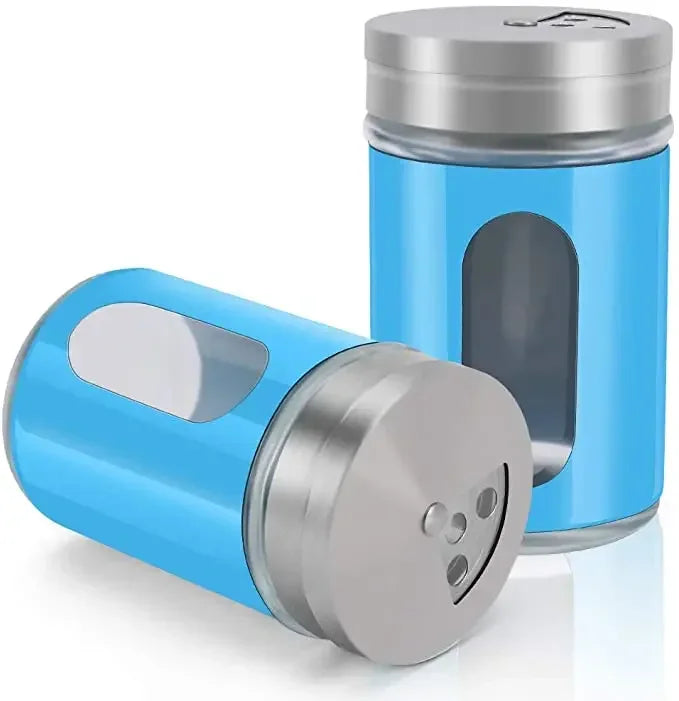2-teiliges Edelstahl Gewürz Dispenser Set Pfeffer Salz Shaker kompakt