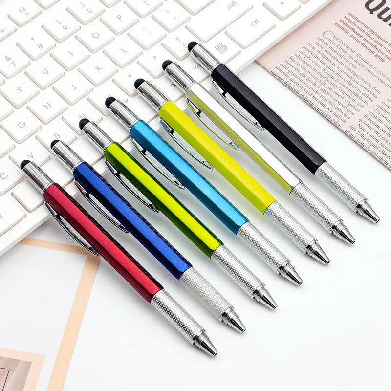 7-in-1 Multifunktions Kugelschreiber mit Touchpen Schraubendreher Lineal
