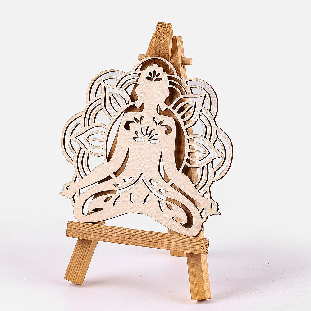 Laser gravierte Holzscheibe für Meditation und Tischdekoration