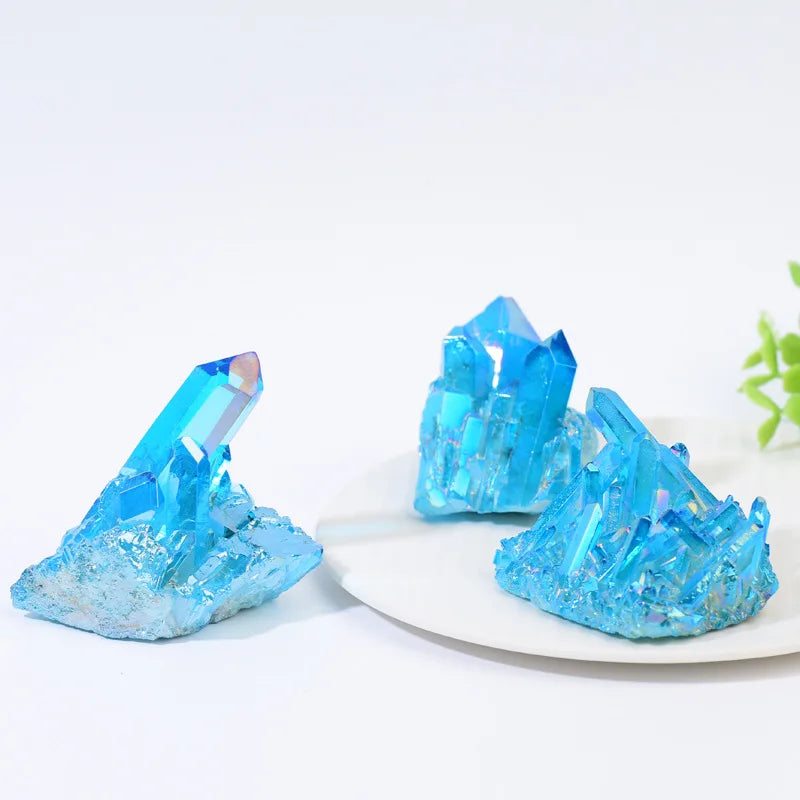 Natürlicher Quarz Cluster Himmelblau – Heilstein und Deko