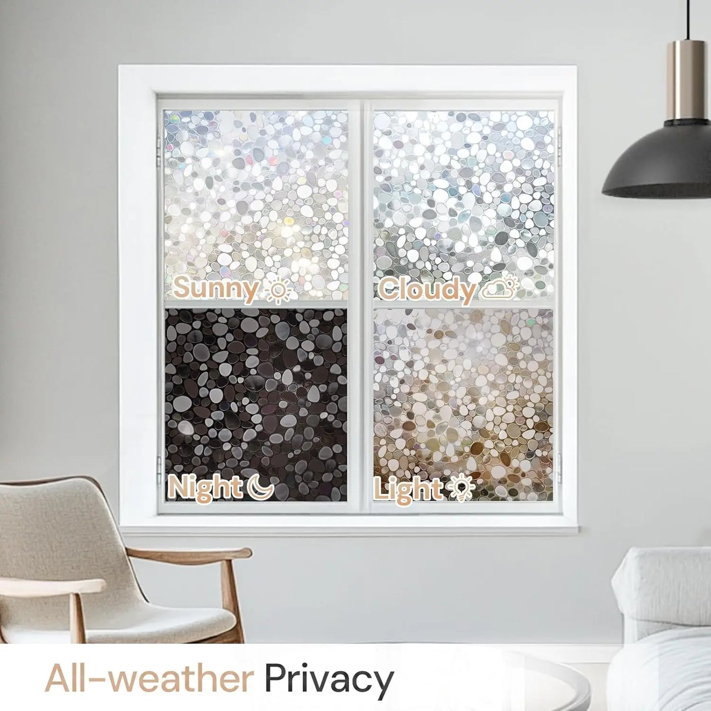 Dekorative UV Schutz Fensterfolie mit Buntglas Effekt