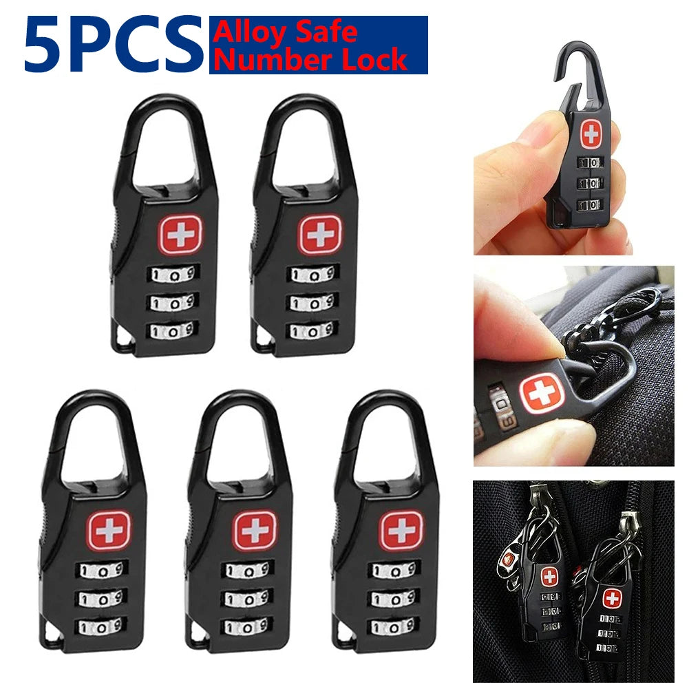 1-5x Reise Zahlenschloss Vorhängeschloss Gepäck Rucksack Koffer Code Schloss