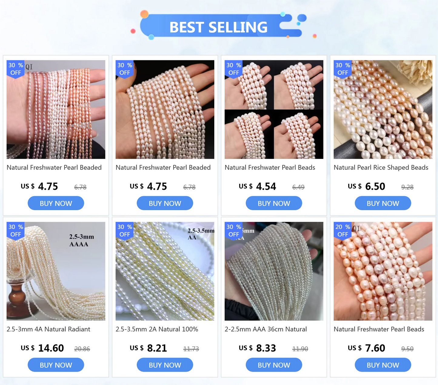 Natürliche Süßwasser-Perlen Rund Lose Schmuckperlen DIY