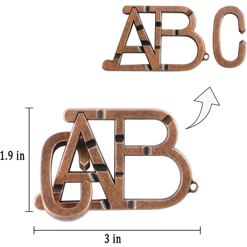 Magisches Metall-Rätsel Puzzle Set 3-teilig Lernspielzeug für Erwachsene Kinder