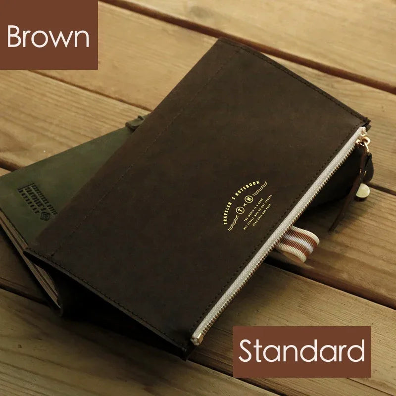 Wasserdichtes Reise-Notizbuch mit Reißverschlusstasche und Stiftetui