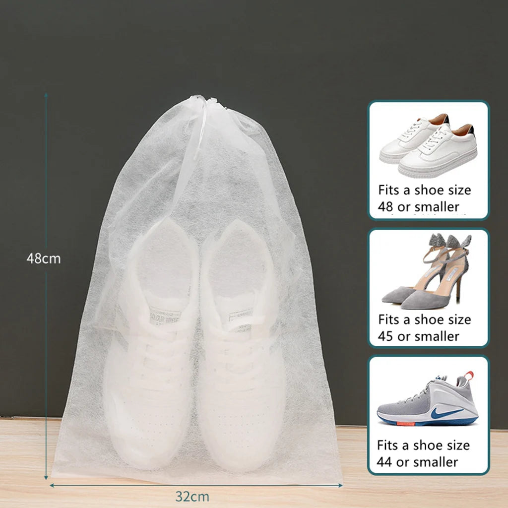 10er Pack Vlies Schuhbeutel für Reise - Garderobe – Praktische Aufbewahrung