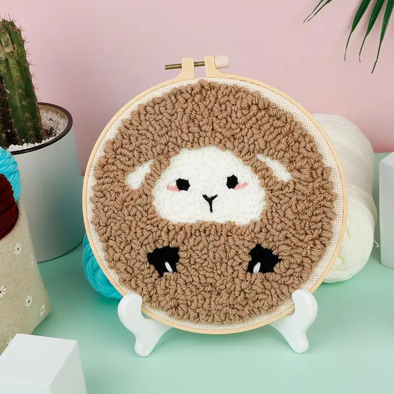 Kreatives DIY Punch Needle Stickset für Anfänger mit Tiermotiven