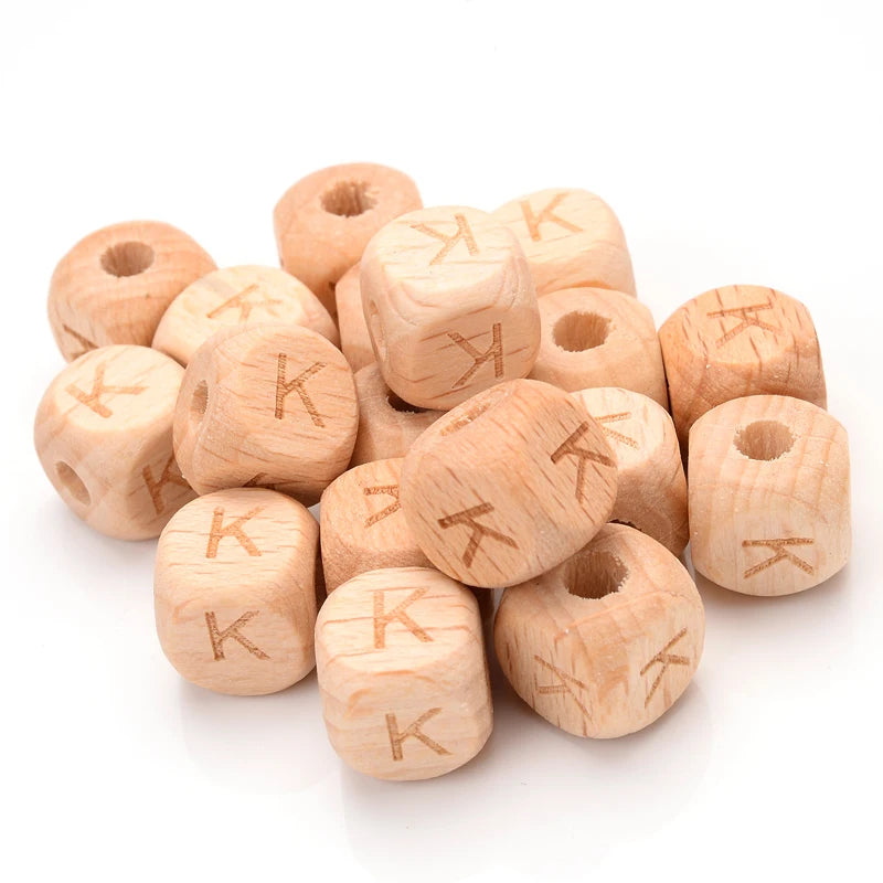 Sichere Silikon Alphabet Perlen für Baby Schnullerketten