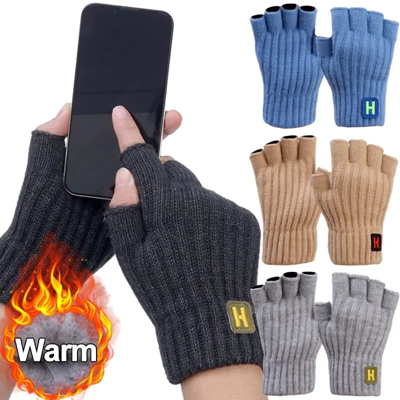 Gestrickte Thermo Halbfingerhandschuhe Für Damen Und Herren-Yabubestshop