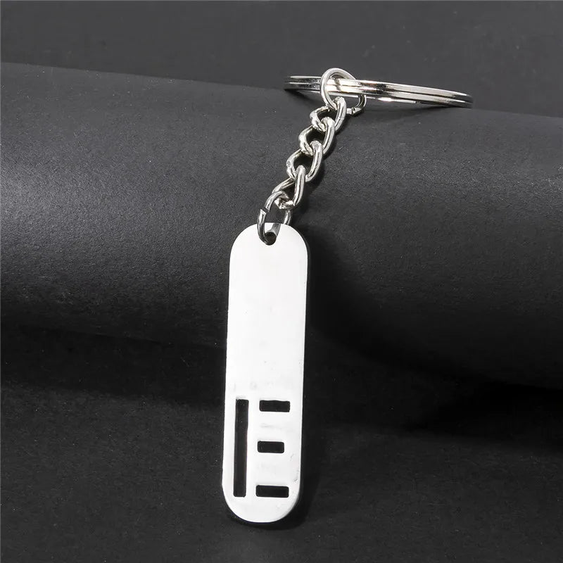 Edelstahl A-Z Buchstaben Schlüsselanhänger Metall Charm Unisex Geschenk