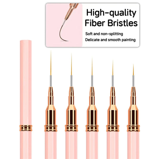 5-teiliges Liner Pinsel Set für präzise Nageldesigns und Acryl Nail Art