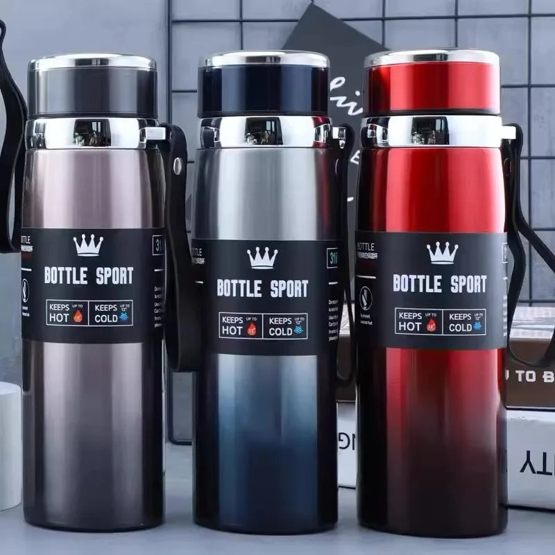 1 l Edelstahl Thermoskanne Isolierflasche für heiße und kalte Getränke