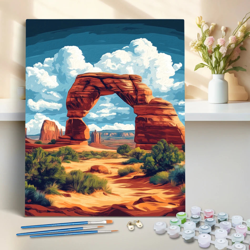 Leinwand Malen nach Zahlen Aquarell Landschaft DIY Ölgemälde 40x50 bis 60x75cm