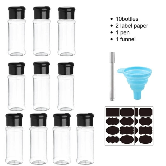 5-20 Stück 100ml Plastik Gewürzflaschen Salz Pfeffer Grill Organizer
