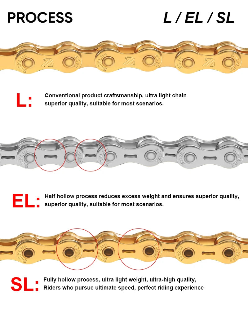 Fahrradkette kompatibel für 8 bis 12 Gang Mountain Road Bikes
