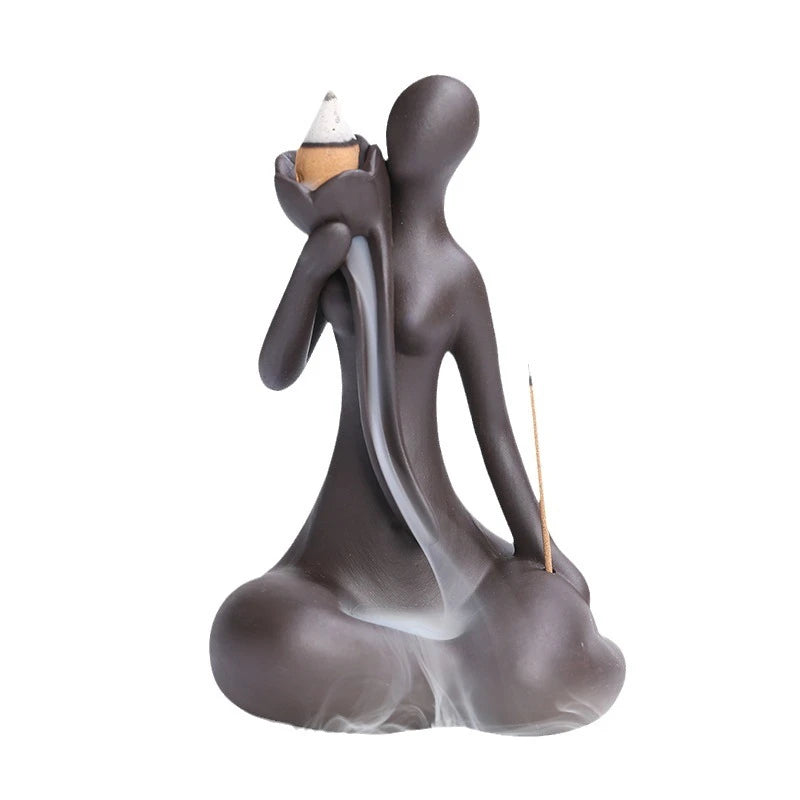 Lila Ton Rückfluss Weihrauchbrenner mit Wasserfall Effekt