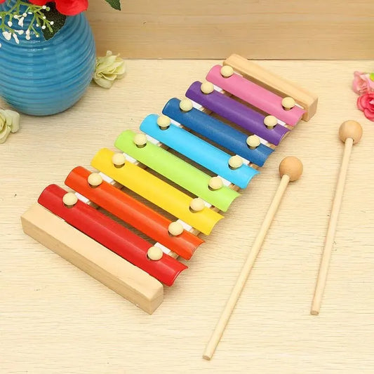 Farbenfrohes 8-Töne Holz-Xylophon mit 2 Schlägeln – spielerisch Musik lernen