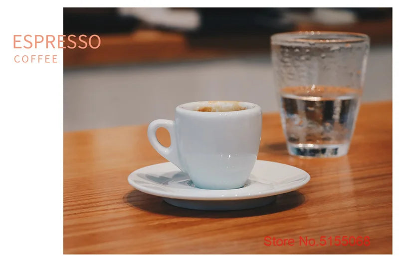 Espressotassen und Untertassen Set aus Keramik 9 mm Dick