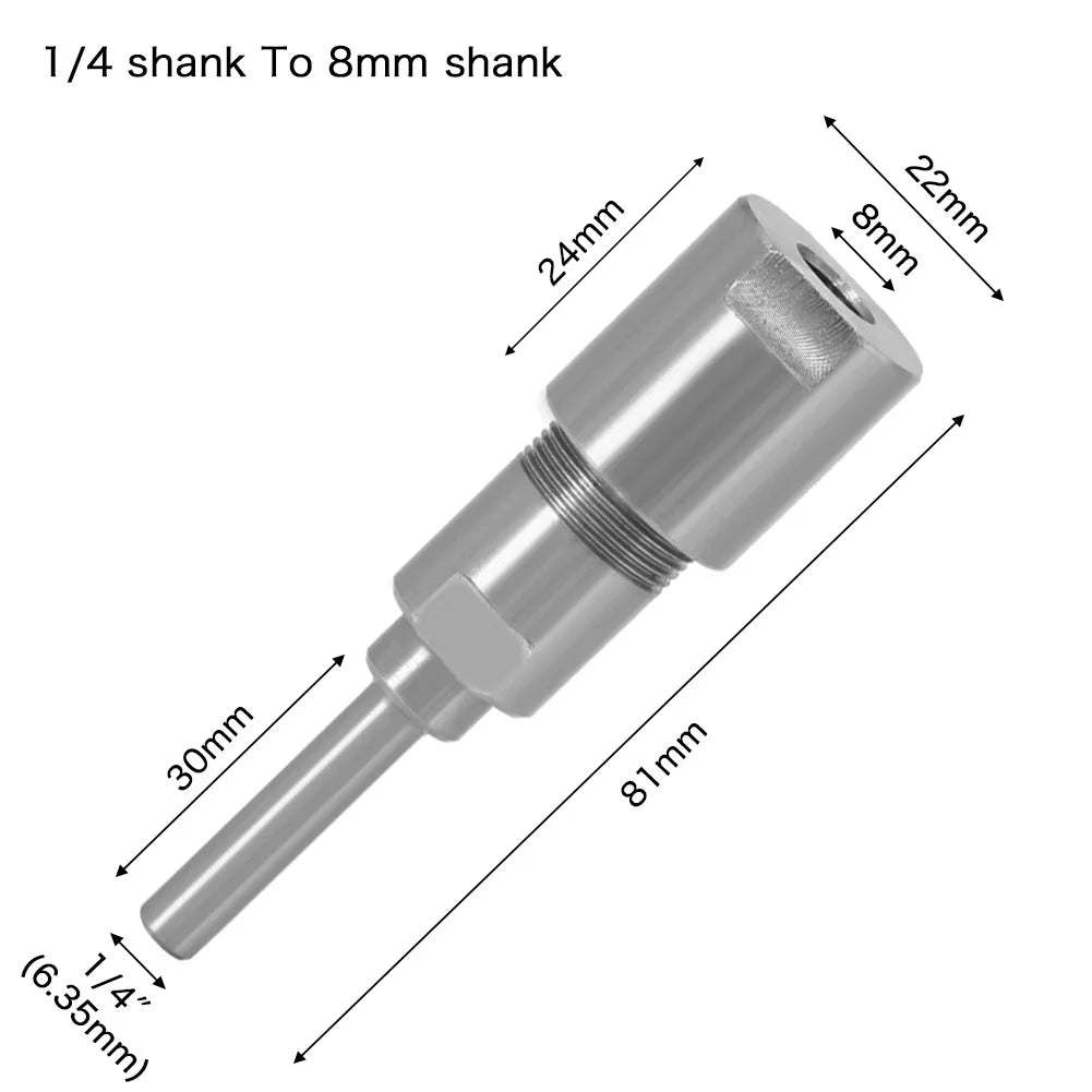 Hochwertige Bits und Spannzangen Set 1/4 8mm 12mm 1/2 Schaft für Router