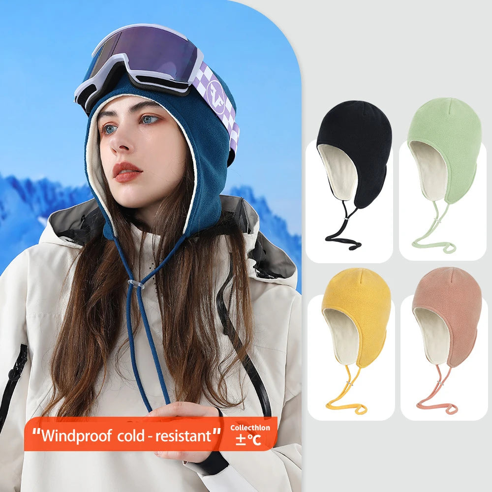 Warmer Fleece Ohrschutz Hut fuer Fahrrad Skifahren im Winter