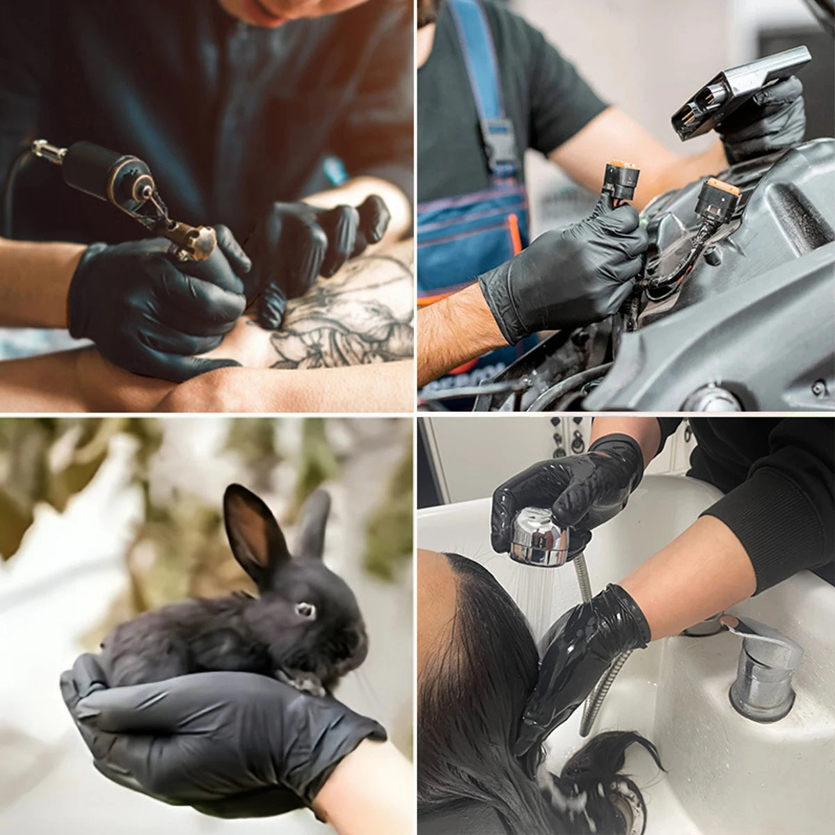 Robuste schwarze Nitrilhandschuhe 6 Mil, latexfrei – Schutz für Haushalt - Arbeit