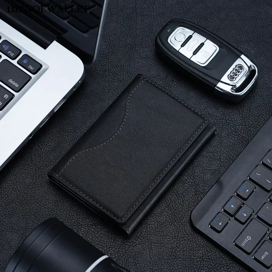 Schlankes Magsafe Kreditkartenetui aus dünnem Leder für Herren