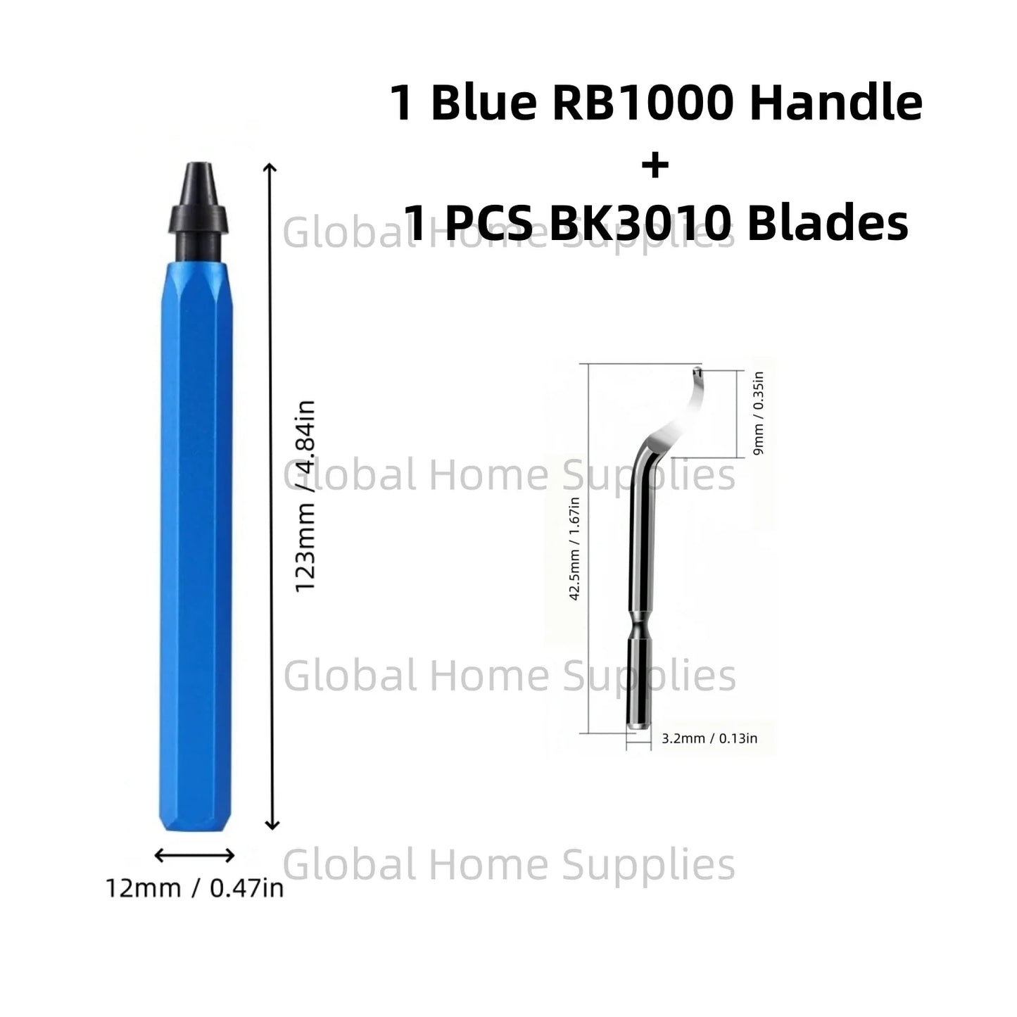 Entgratungswerkzeug Set RB1000 mit 1 oder 11 Schnellarbeitsstahl-Schwenkklingen