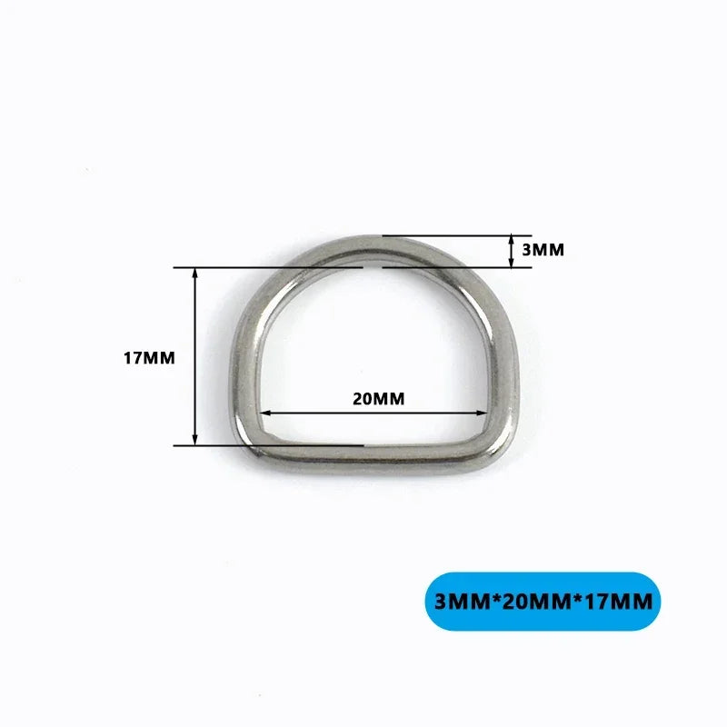5 Stück Edelstahl D-Ring Gürtelschnallen Karabiner für Taschen und Gürtel