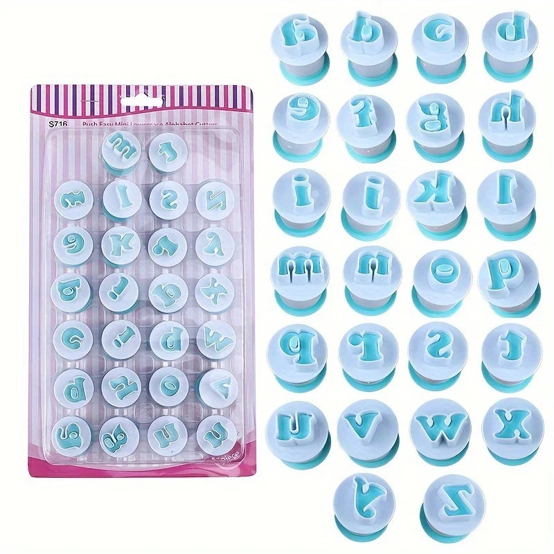 Ausstechformen Set Alphabet Zahlen für Kuchendeko Cupcake Fondant Backen