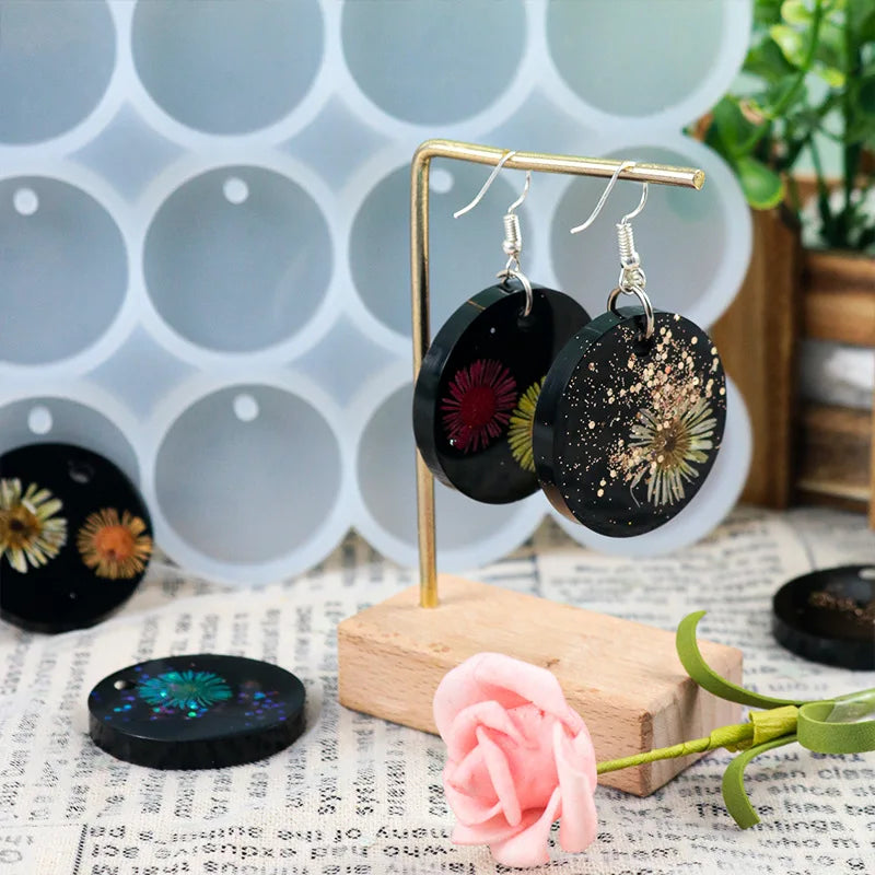 8 bis 12 DIY Silikonformen runde ovale Harz Anhänger für Schmuckherstellung