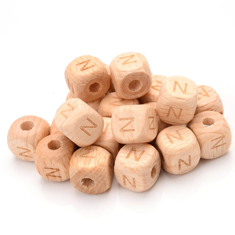 Sichere Silikon Alphabet Perlen für Baby Schnullerketten