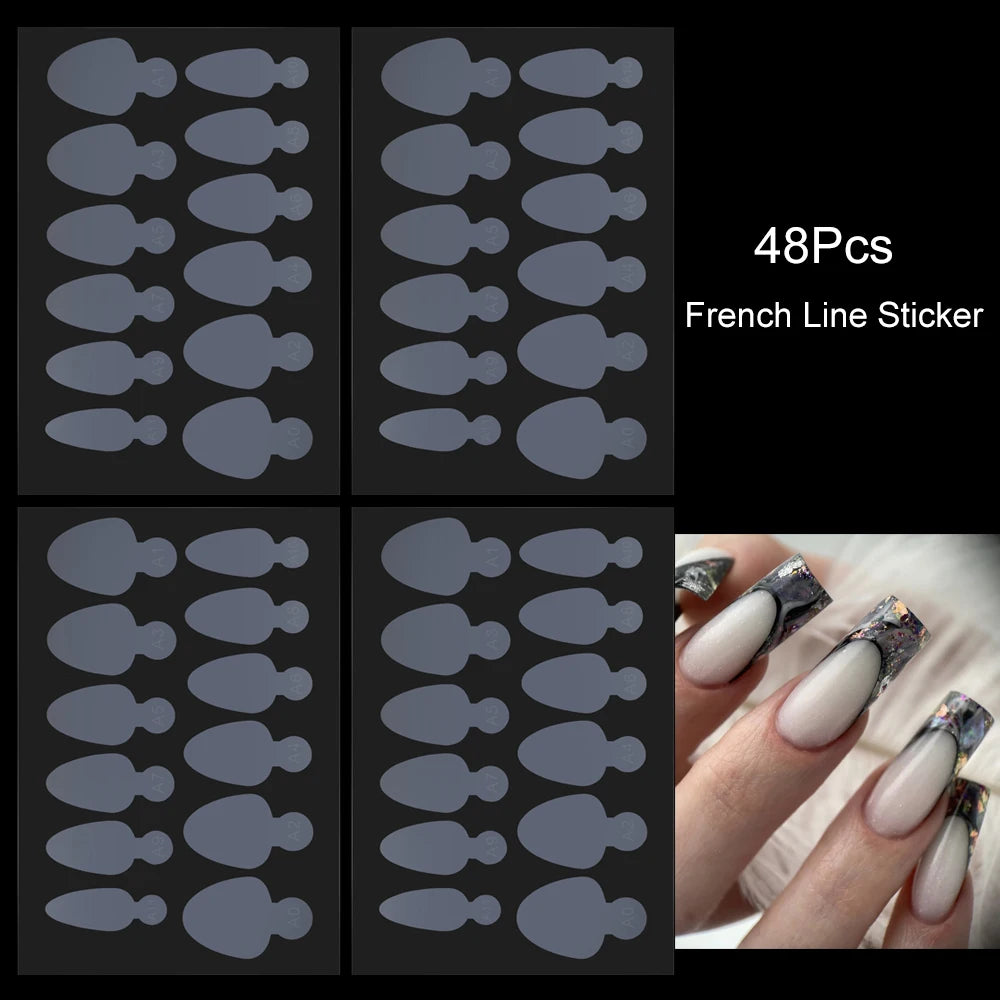 48er Set weiche Silikonpads für französische Nägel Maniküre