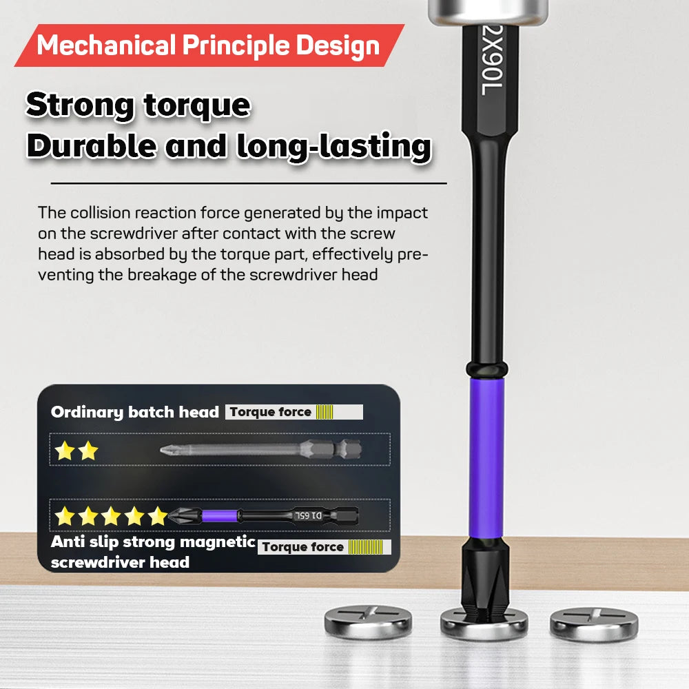 Magnetischer PH2 Kreuz-Schraubendreher-Satz (6/12 Stk.) für Schlagbohrer 25-150mm