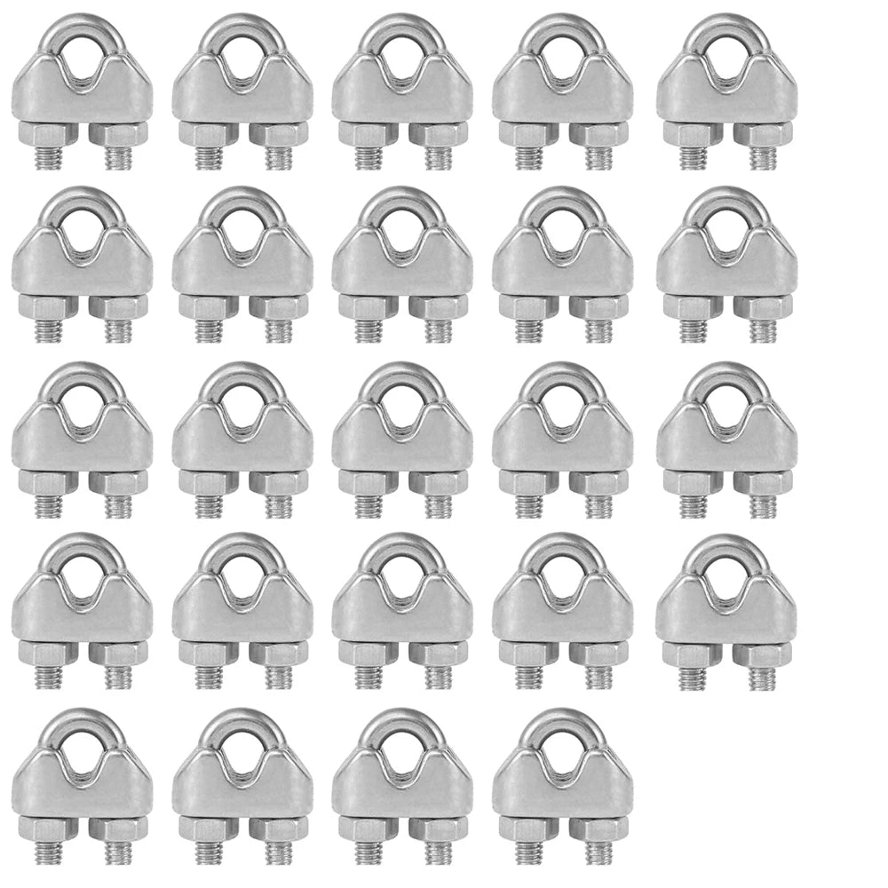 Sichere Edelstahl-Kabelklemmen M3 für 3mm Drahtseil – 12 oder 24 Stück Set