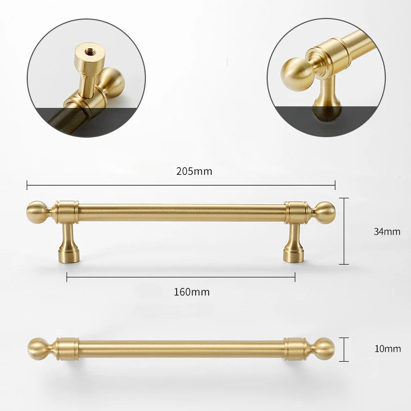 Eleganter Möbelknopf Messing Goldfarben für Schrank Schublade Tür