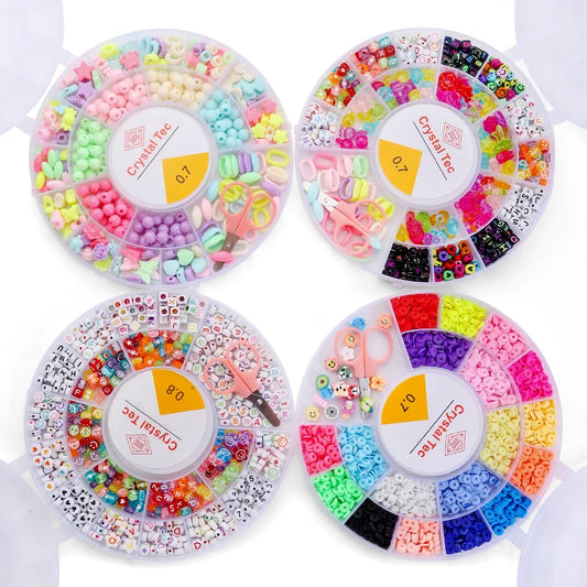 DIY Tonperlen Armband Set mit Buchstaben Alphabet Charms Schmuck basteln