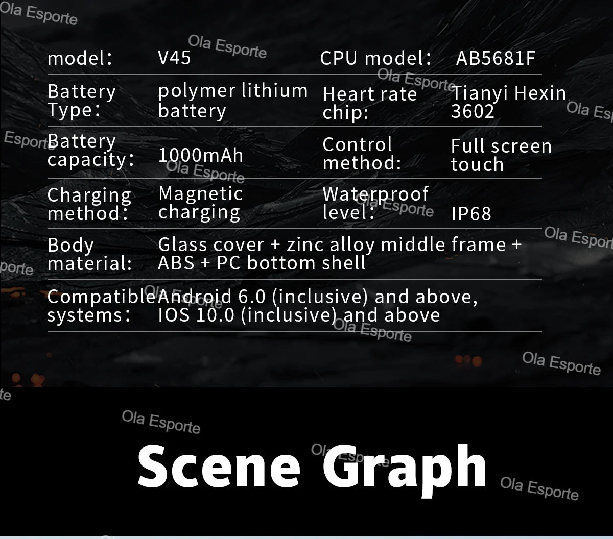 Sportliche Smartwatch mit Herzfrequenz und Gesundheitsüberwachung