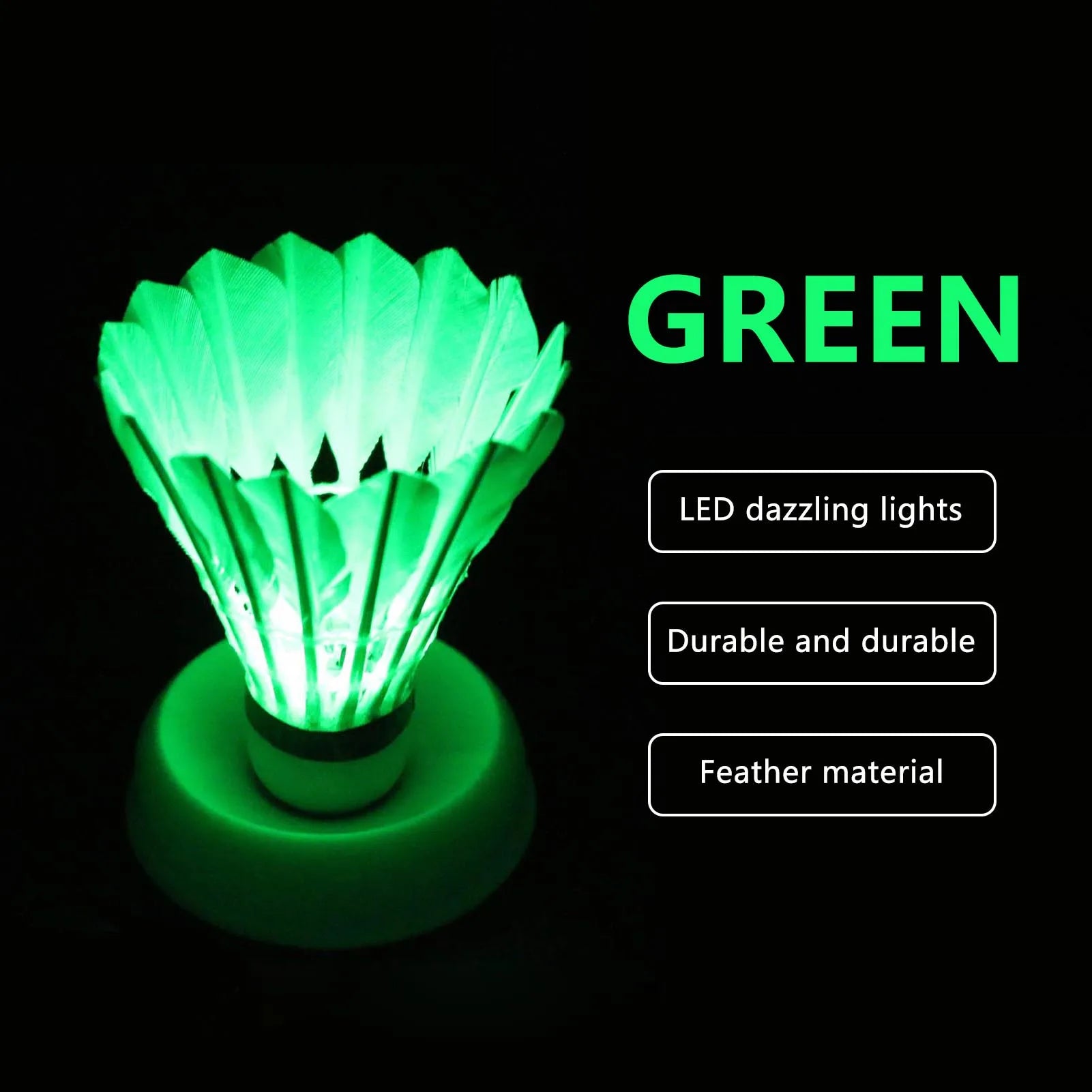 4 Stück LED-Badminton-Federbälle für Indoor und Outdoor-Yabubest - Home & More