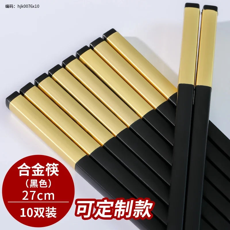 Extra Lange 27cm Essstäbchen aus Metall Legierung Rutschfest für Küche