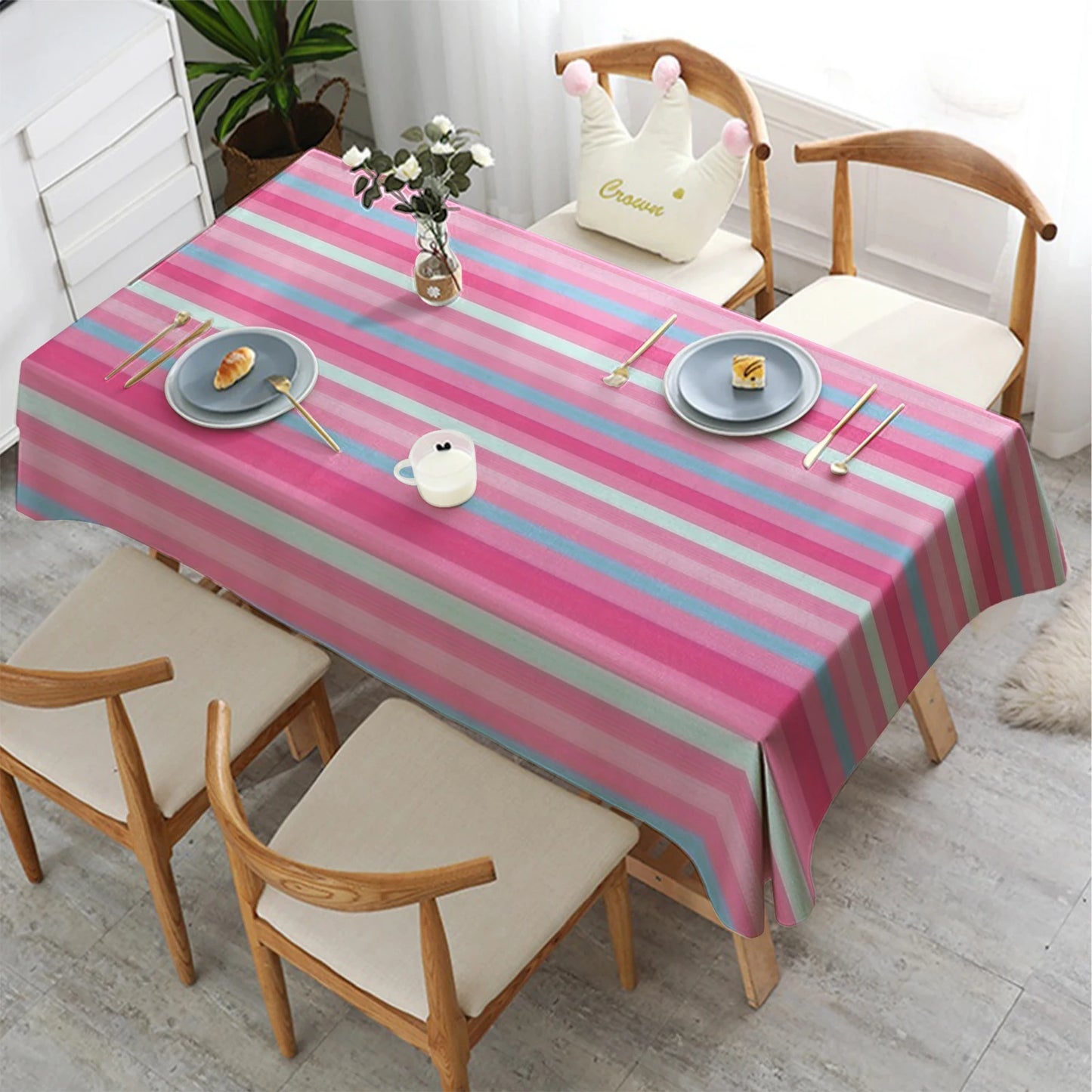 Vielseitige Rechteckige Tischdecke Zickzack Muster Wasser und Ölabweisend