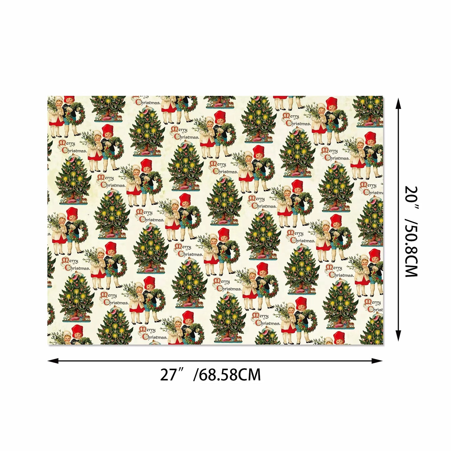 12-teiliges weihnachtliches Verpackungspapier mit Santa und Weihnachtsbaum